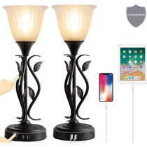 Table top outlet torchiere lamps